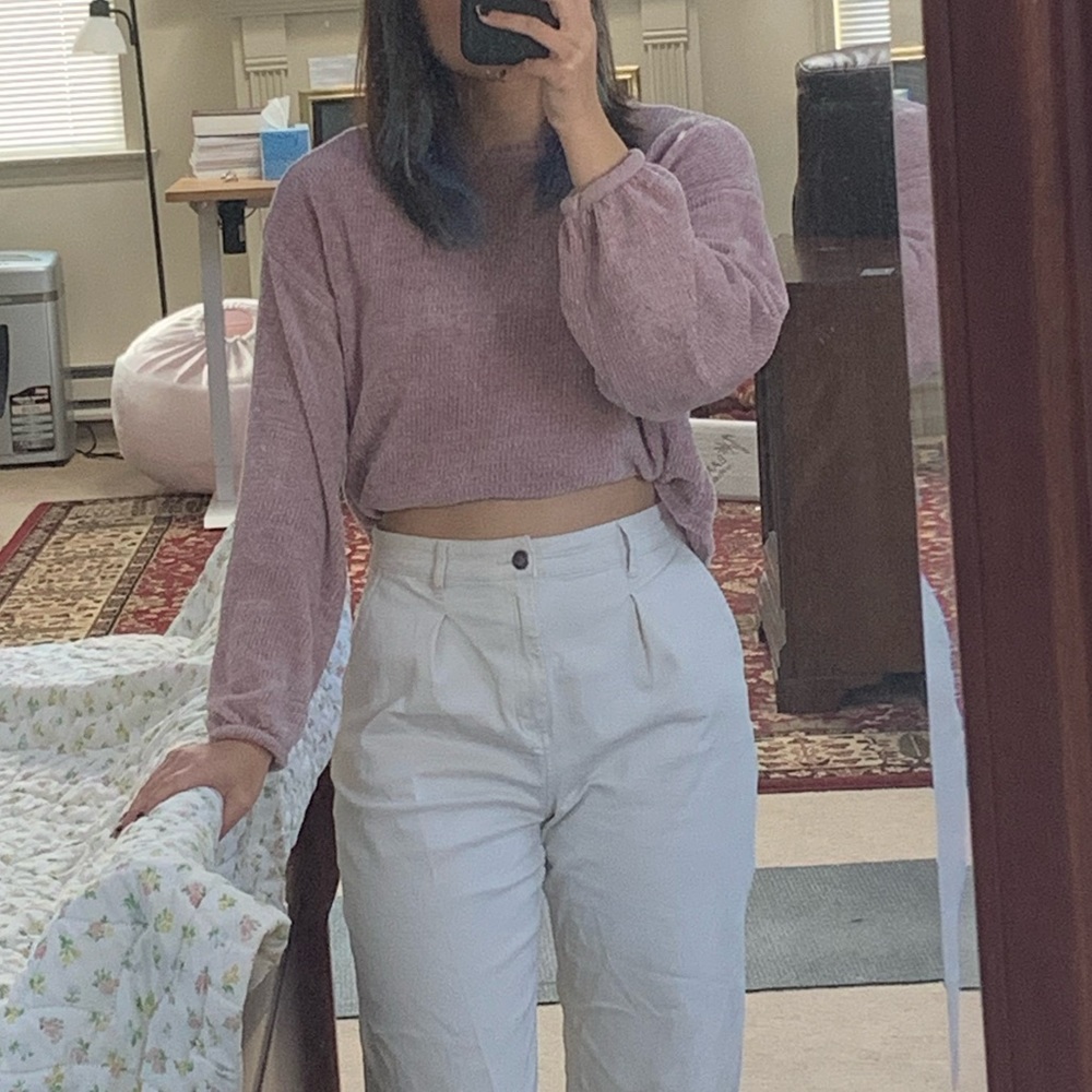 Pink cropped sweater